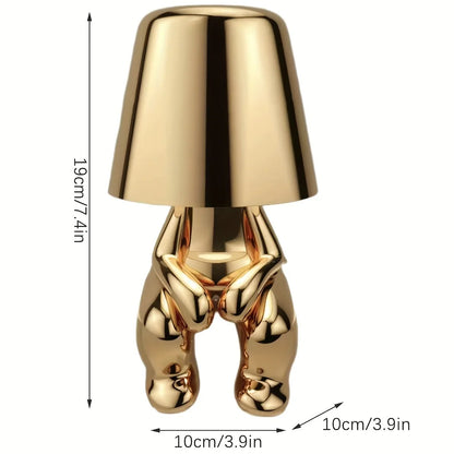 GoldenGrace - Stolná lampa so zlatou soškou
