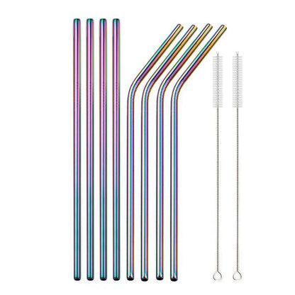 RainbowStream | Vibrujúca kovová sada slamiek s čističom
