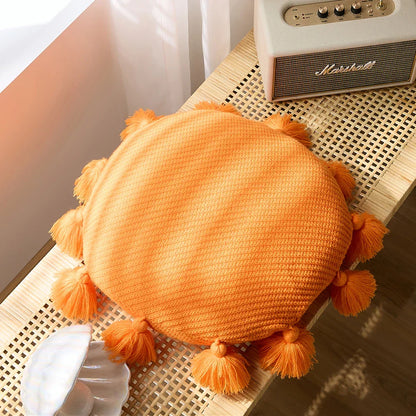 TasseledPlush | Mäkký okrúhly vankúš na sedenie