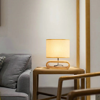 OakGlow - Stolová lampa s dreveným podstavcom