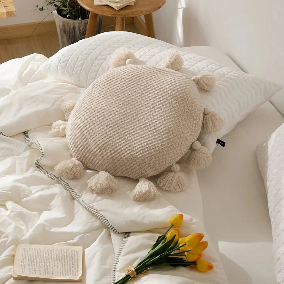 TasseledPlush | Mäkký okrúhly vankúš na sedenie
