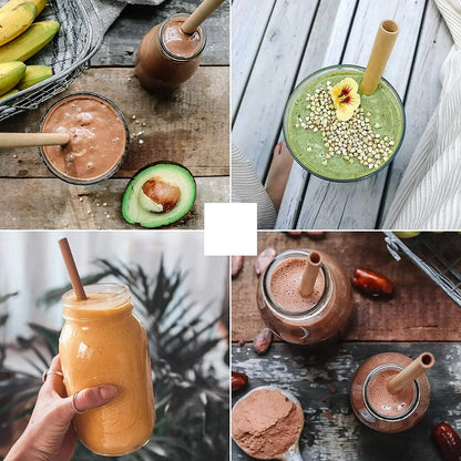 BambooGlow | Prírodné párty slamky s čistiacou kefkou