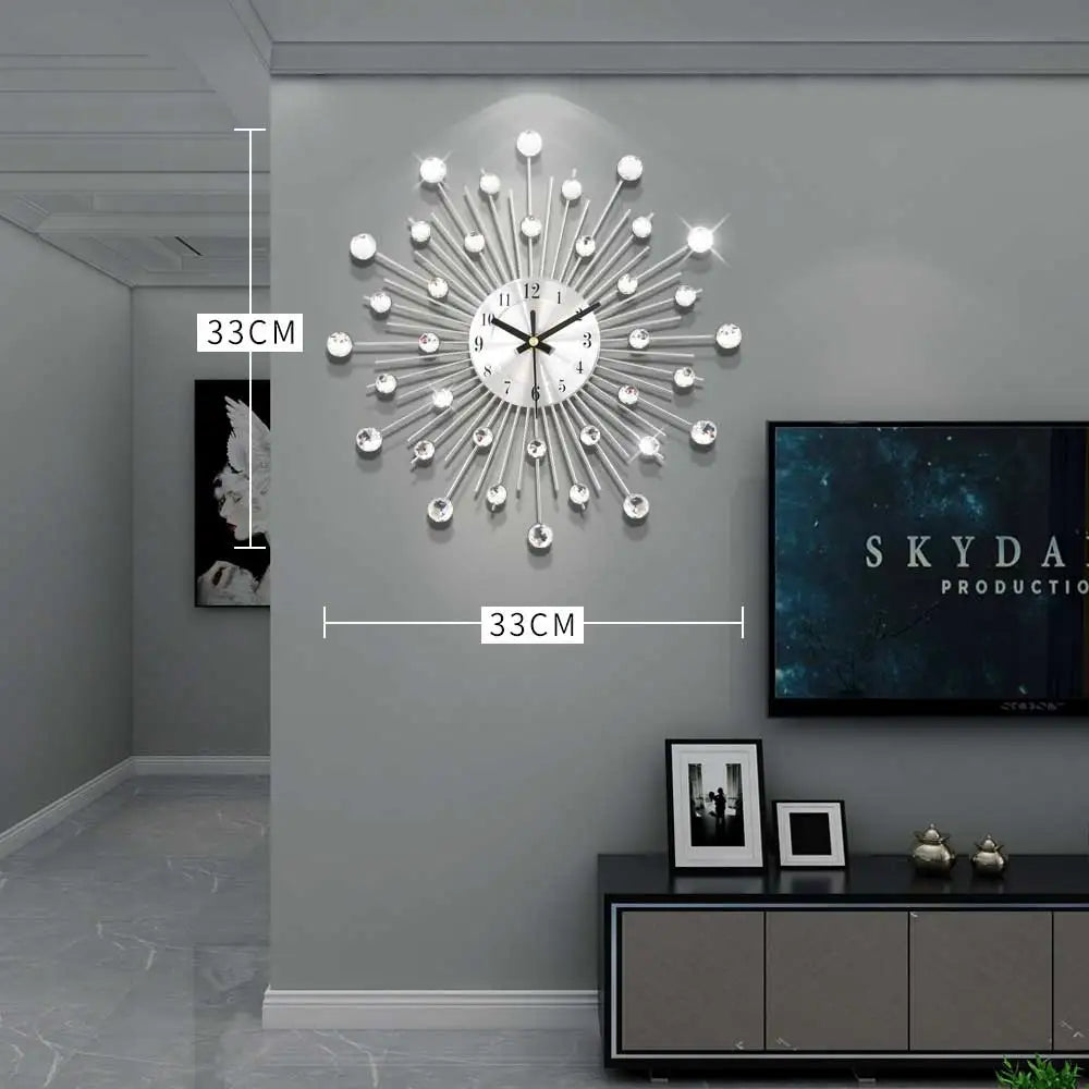 SparkleShine - Nástenné hodiny s krištáľovými šperkami