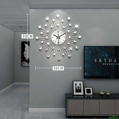 SparkleShine - Nástenné hodiny s krištáľovými šperkami