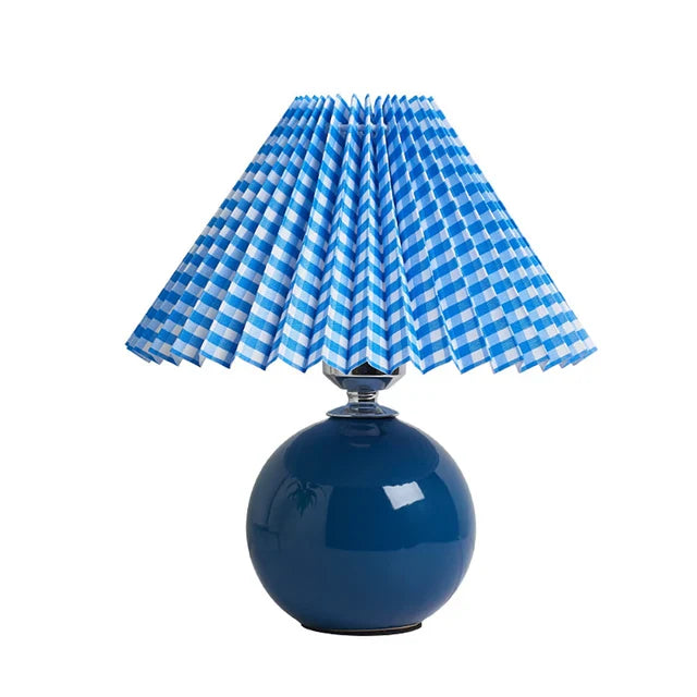 Antique Pleated - Vintage stolová lampa s plisovaným tienidlom