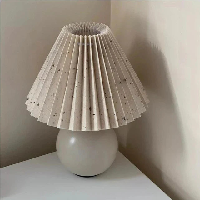 Antique Pleated - Vintage stolová lampa s plisovaným tienidlom