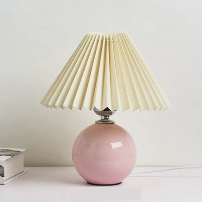 Antique Pleated - Vintage stolová lampa s plisovaným tienidlom