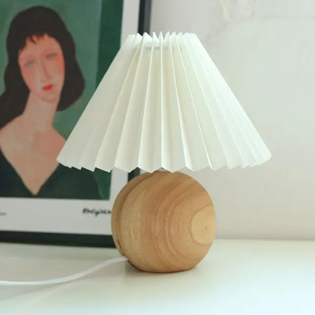 Antique Pleated - Vintage stolová lampa s plisovaným tienidlom