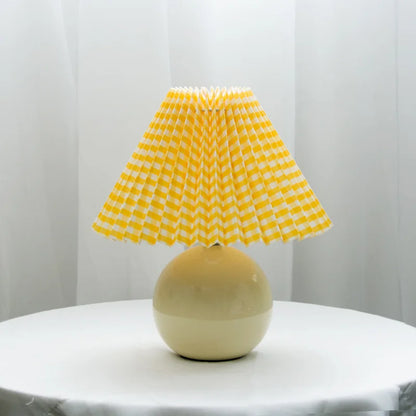 Antique Pleated - Vintage stolová lampa s plisovaným tienidlom