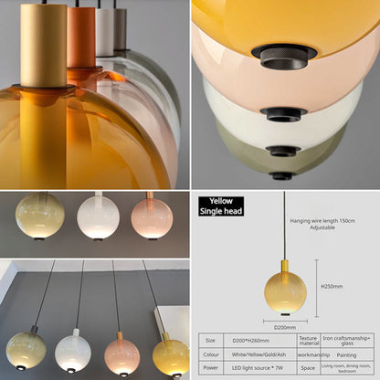 Minimalistická lampa z farebného skla Led