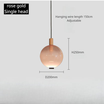 Minimalistická lampa z farebného skla Led