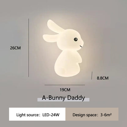Roztomilá nástenná lampa s králikom