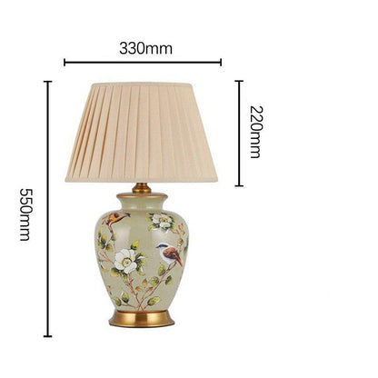 FloralBird | Keramická stolová lampa s kvetinovým vtákom
