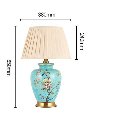 FloralBird | Keramická stolová lampa s kvetinovým vtákom