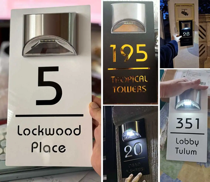 Personalizované solárne LED svetlo číslo domu Sign