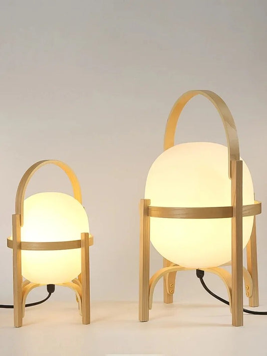 WoodCraft - Moderná drevená stolová lampa